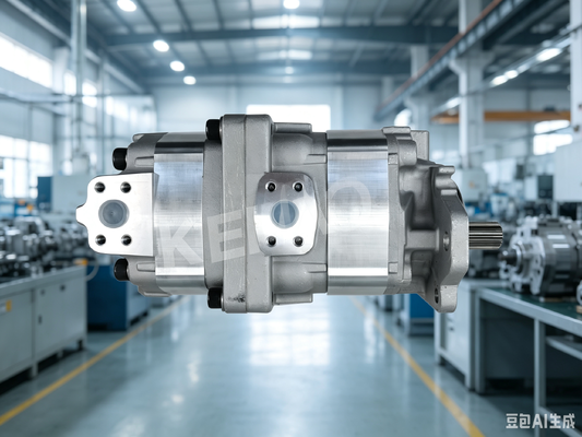 品質  KEHAO Gear Pump Komatsu Cast Iron and Aluminum alloy Hydraulic Oil Pump for Wheel Loaders Machinery Repair Parts Model 80+63 R 14T OEM ODM Factory Supply 工場