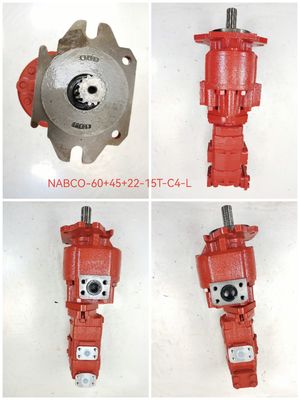 鉄アルミニウムステンレス鋼 NABCO ギアポンプ NABCO-60+45+22-15T-C4-L 川崎建設機械用中高圧油圧ギアポンプ