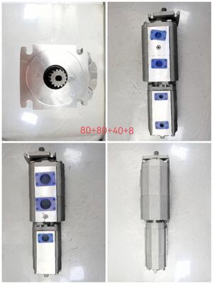 4 段階 液圧ギアポンプ 80+80+40+8 高品質 鉄とアルミニウム合金材料 建設機械工場用 液圧部品