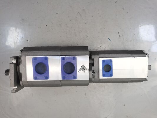 4 段階 液圧ギアポンプ 80+80+40+8 高品質 鉄とアルミニウム合金材料 建設機械工場用 液圧部品