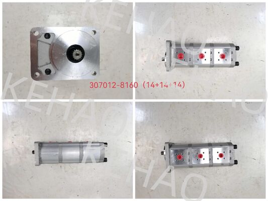 3段油圧ギアポンプ 307012-8160 (14+14+14) 高品質 鉄とアルミニウム合金材料 建設機械工場供給用油圧スペアパーツ