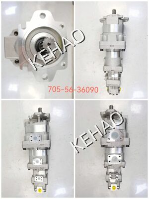 Iron and Aluminum alloy materials SAR56+32+SB12+(U)12 Hydraulic Gear Pump 705-56-36090 Range for Construction Machinery Hydraulic Replacement