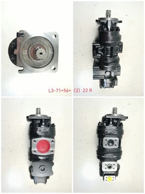 川崎油圧ギアポンプ L3-71+56+(2)22 油圧部品 鋳鉄 アルミニウム合金 オイルギアポンプ ホイールローダー機械用 ISO9001認証