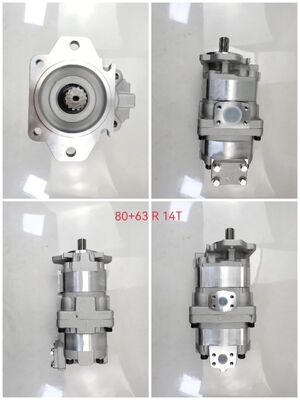 KEHAO ギアポンプ コマツ鋳鉄・アルミ合金製油圧オイルポンプ ホイールローダー機械修理部品 モデル 80+63 R 14T OEM ODM 工場供給