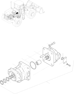 車輪の積込み機WA470-3の油圧歯車ポンプ705-52-40280